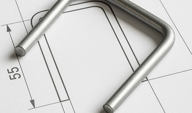 Pracownik ogląda gięty drut